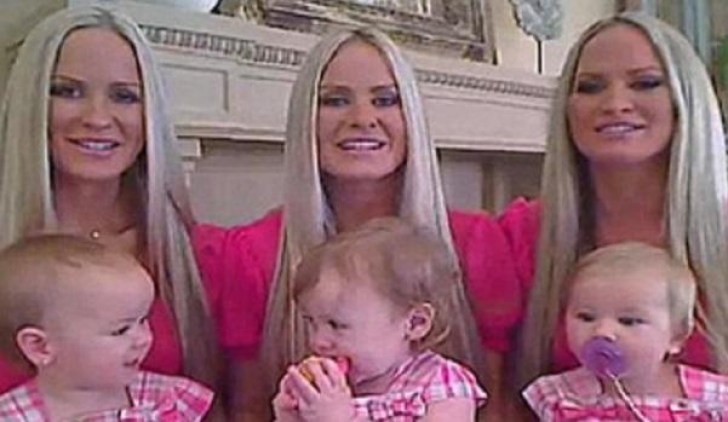 Trei surori triplete din Playboy au rămas însărcinate în acelaşi timp. Cum arată copiii născuţi