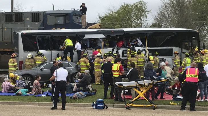 Accident tren - autobuz