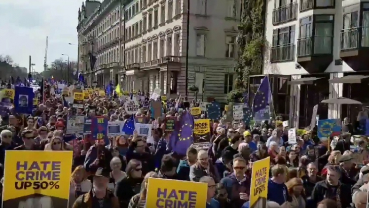 Marş ANTI-BREXIT la Londra - au participat câteva mii de persoane