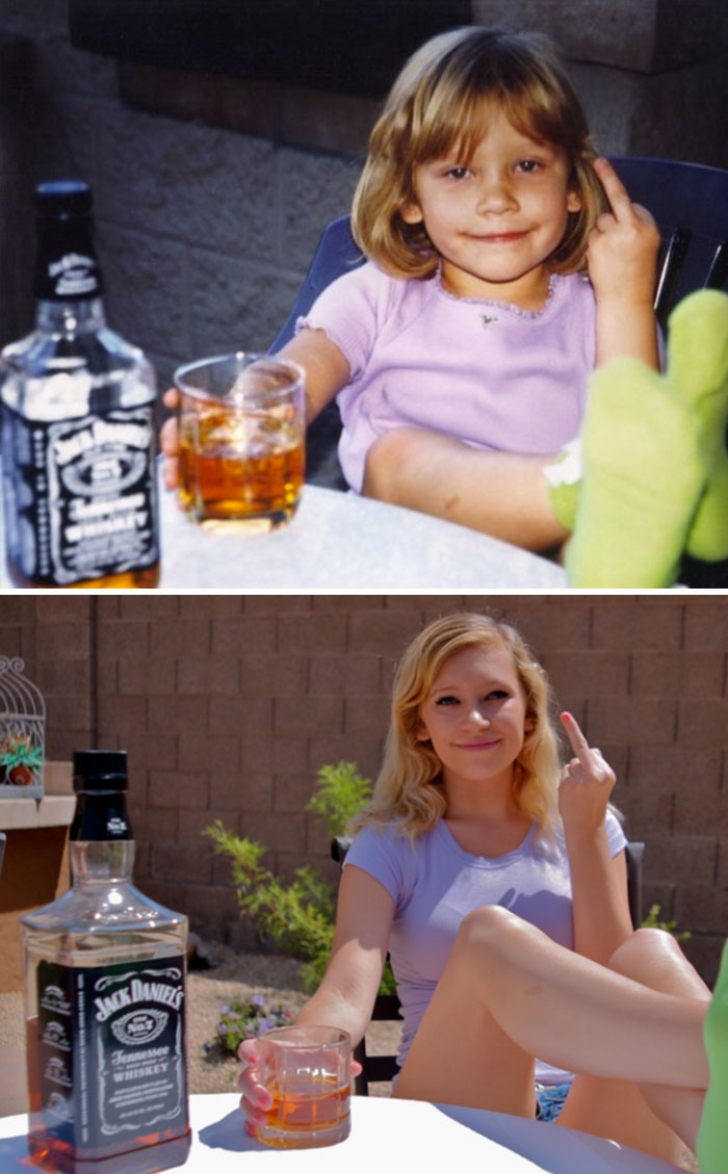 Înainte şi după! 10 reinterpretări haioase ale fotografiilor din copilărie