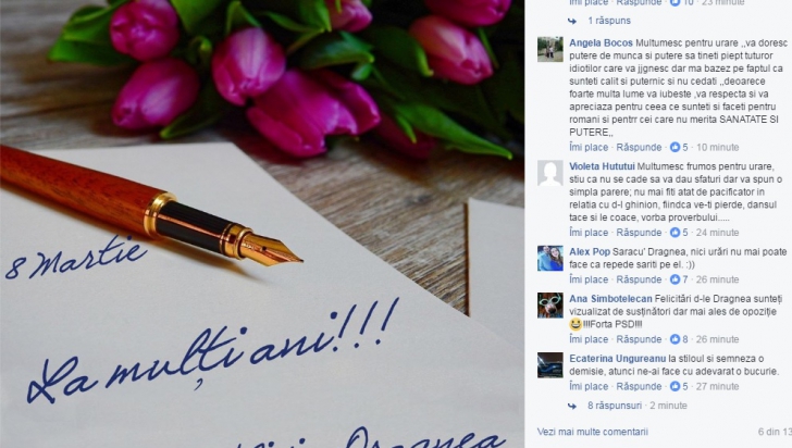 Liviu Dragnea, mesaj de 8 Martie, pe Facebook. Răspunsurile primite:"Ia stiloul şi scrie-ţi demisia"