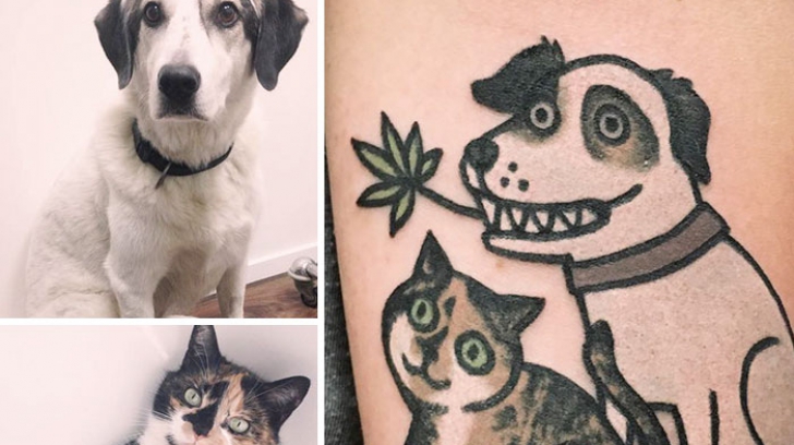 Animale de casă transformate în tatuaje. Vezi ce viziune amuzantă a avut acest artist