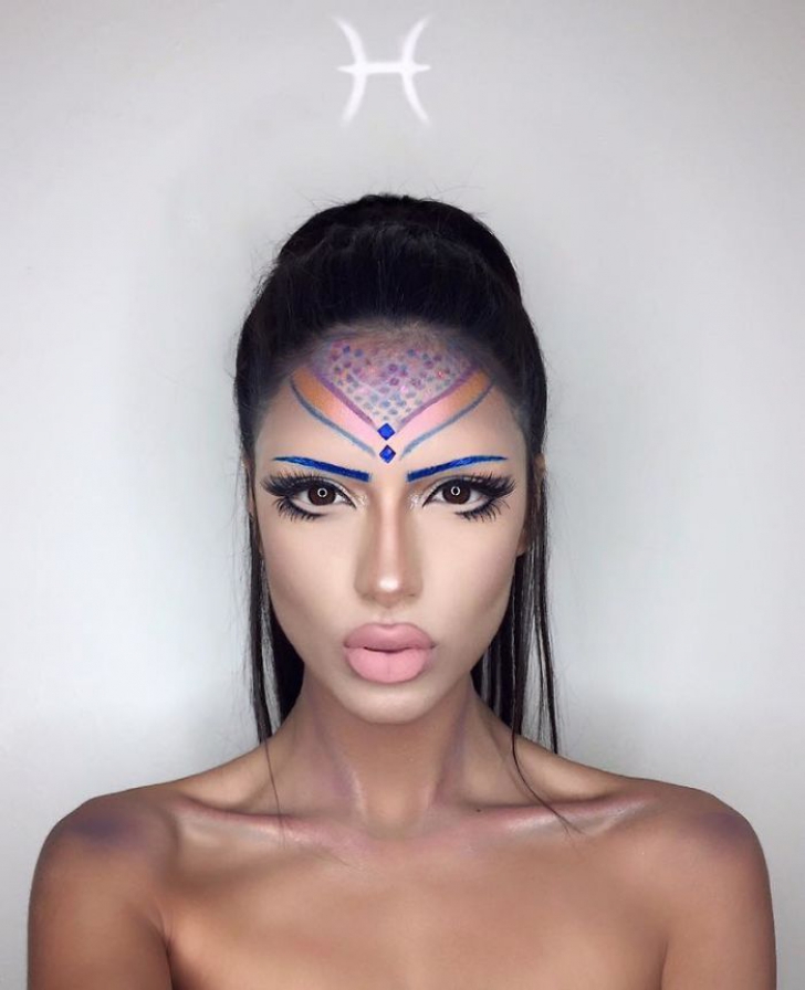 Ea e guru în make-up, regina degizărilor pe Instagram.S-a machiat în look-ul specific fiecărei zodii