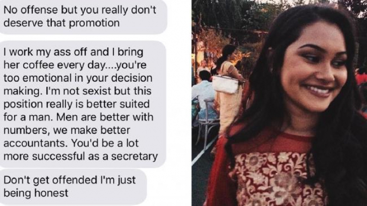 Răspunsul perfect al unei tinere pentru colegul misogin care s-a plâns că a fost promovată
