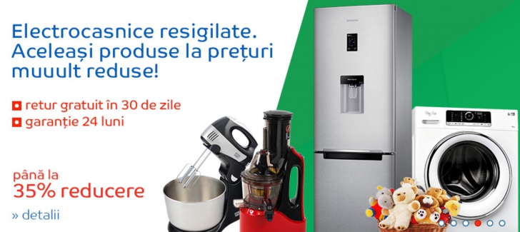 eMAG electrocasnice resigilate - Zeci de oferte cu discount de 35%