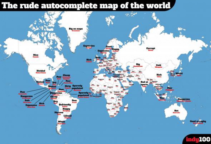Harta prejudecăţilor lumii. Care este completarea Google, dacă scriem "De ce este România atât de"