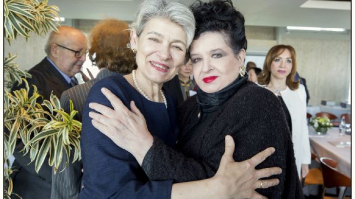 Mariana Nicolesco împreună cu Irina Bokova, Directorul General UNESCO la finele Reuniunii de la Paris