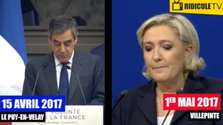 Le Pen l-a plagiat grosolan pe Fillon într-un discurs electoral. Clipul devenit viral