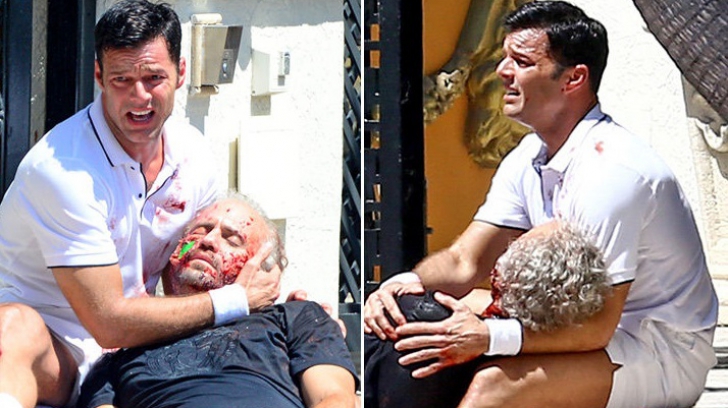 Ricky Martin, imagini CUTREMURĂTOARE! Cine este bărbatul mort pe care acesta îl ține în brațe