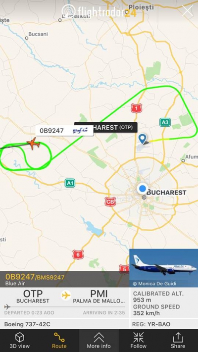 Incident aviatic în România! Motorul unui avion Blue Air ar fi CEDAT în timpul zborului UPDATE