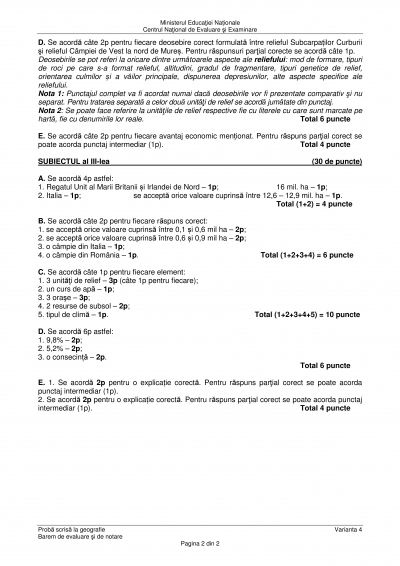 BAREM GEOGRAFIE BAC 2017 EDU.ro. Iată subiectele și punctajul pentru ultima probă - LIVE UPDATE
