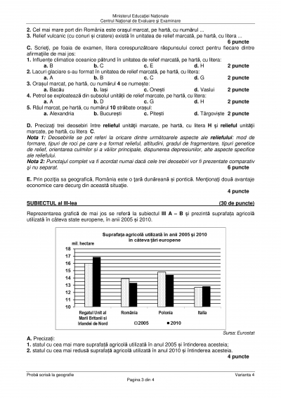 BAREM GEOGRAFIE BAC 2017 EDU.ro. Iată subiectele și punctajul pentru ultima probă - LIVE UPDATE