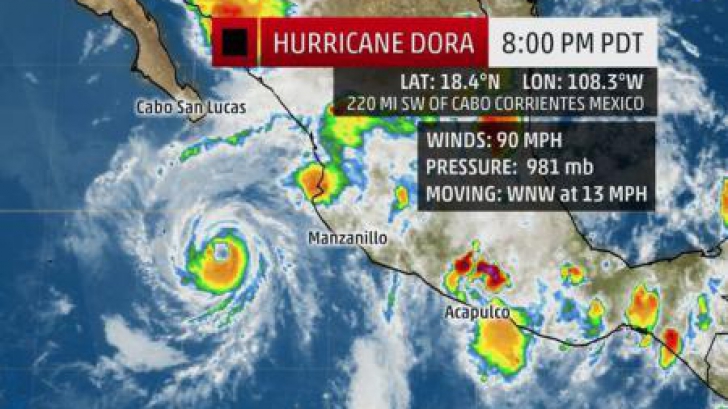 Uraganul Dora se intensifică pe măsură ce avansează paralel cu coastele mexicane