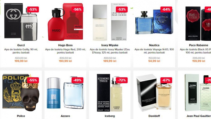 Reduceri parfumuri. Prețuri cu până la 90% mai mici de Zilele Elefant.ro