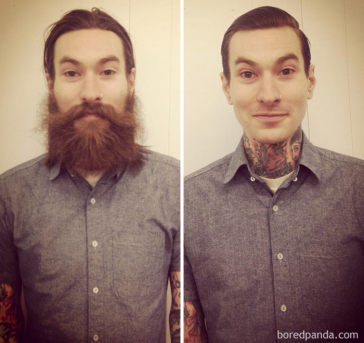 Bărbaţii, înainte şi după bărbierit! Fotografiile care fac înconjurul internetului