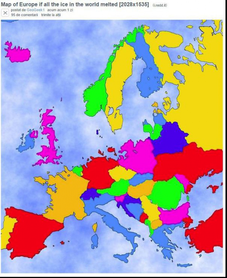 Cum ar arăta Europa dacă toată gheaţa s-ar topi. Ţara noastră ar avea de suferit!