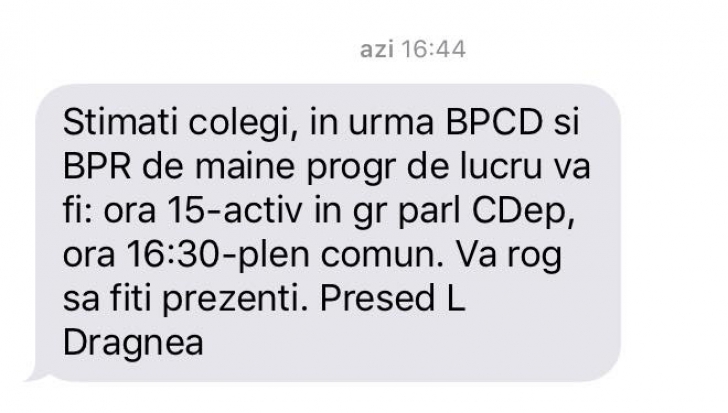 Ce SMS le-a trimis Liviu Dragnea deputaților din alte partide