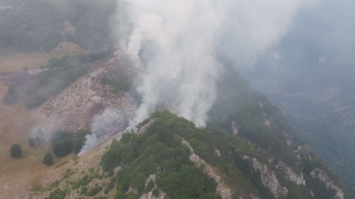 Incendiu MASIV în parcul naţional Domogled, din Mehedinţi. Peste 10 hectare, afectate