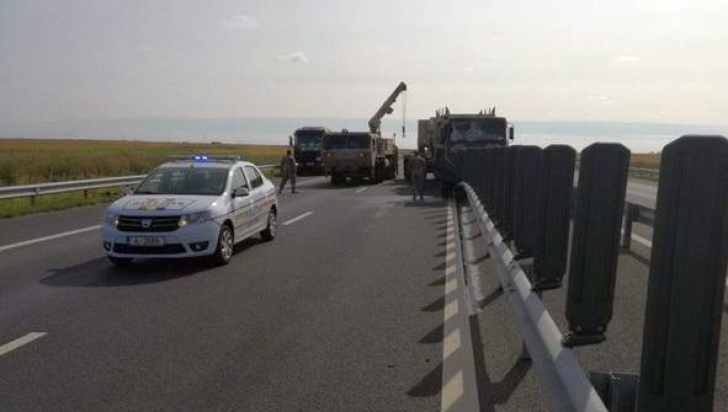 Convoi militar NATO, implicat într-un accident pe autostrada Arad-Nădlac