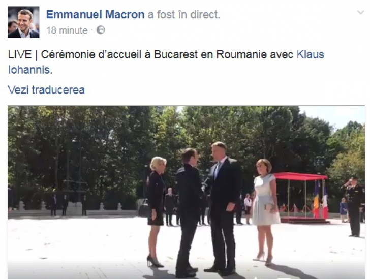 Ce a postat pe Facebook preşedintele Franţei, imediat cum a ajuns la Cotroceni