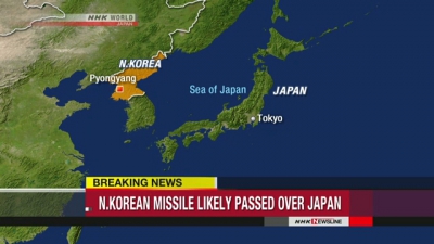 AVERTISMENTUL care a apărut la televiziunea japoneză, după racheta lansată de Coreea de Nord