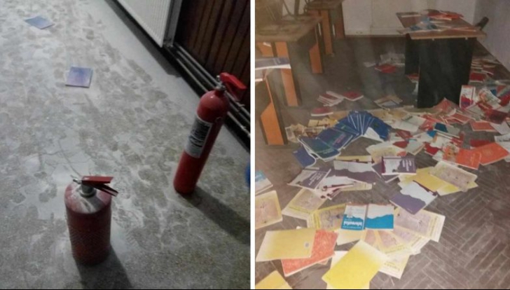Doi copii au vandalizat o şcoală din Găeşti! Sălile de clasă arată ca după război