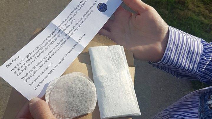 FOTO. Mesajul primit de un român stabilit în Anglia în prima zi de şcoală a fiicei sale