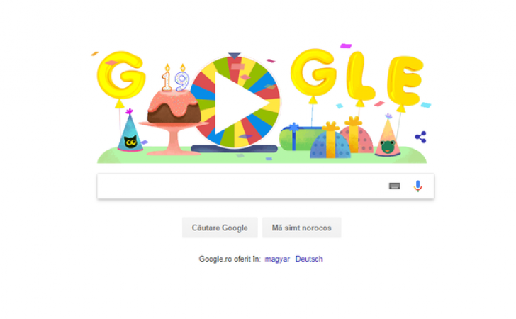 ROATA ANIVERSARĂ GOOGLE. Cum sărbătoreşte Google aniversarea a 19 ani de la lansare