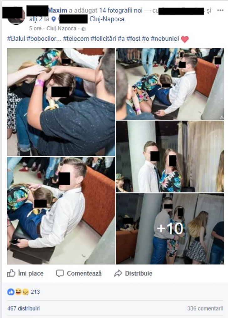 GALERIE FOTO. Eleve de 15 ani, surprinse în ipostaze obscene la BALUL BOBOCILOR