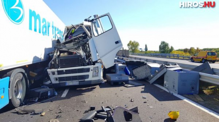 TIR din România, implicat într-un groaznic accident în Ungaria. Doi oameni au murit