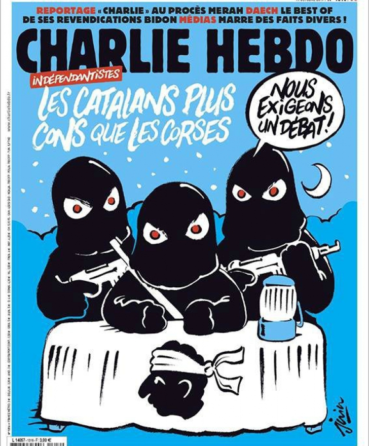 Provocare marca Charlie Hebdo: Catalanii, mai proști decât corsicanii