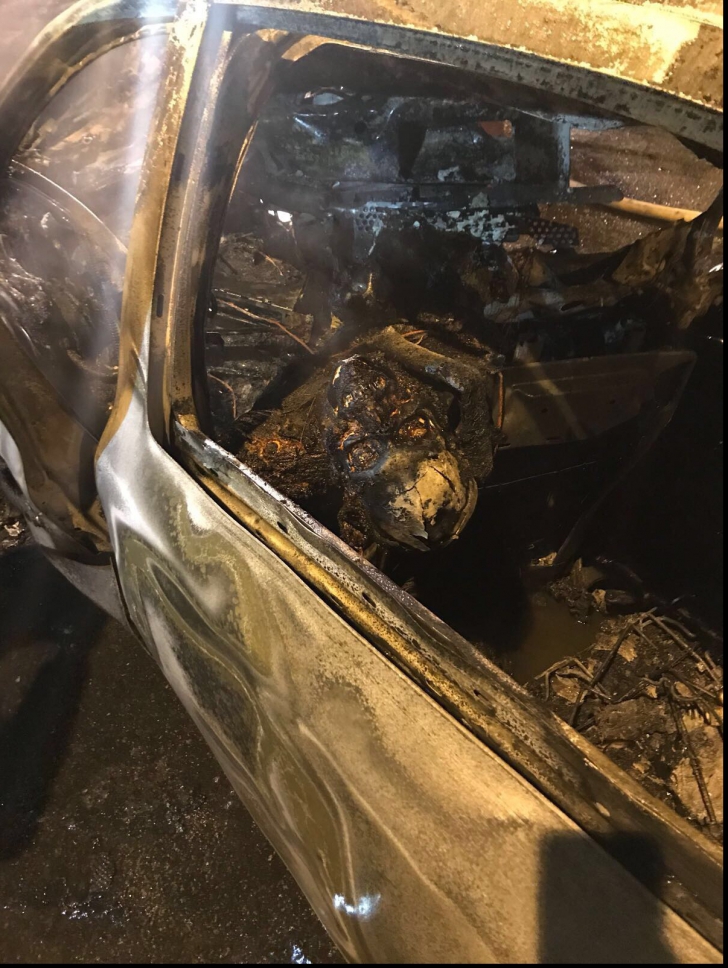 Mașină transformată în torță. Șoferul a murit carbonizat