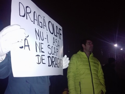 Cele mai amuzante pancarte de la protestul din Piaţa Victoriei: "Dragă OLAF, ne scapi de Dragnea?"