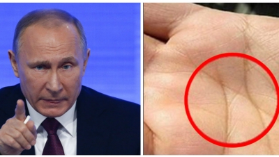 Dacă aveţi un "X" format din liniile din palmă, semănaţi cu Putin. Ce înseamnă asta...