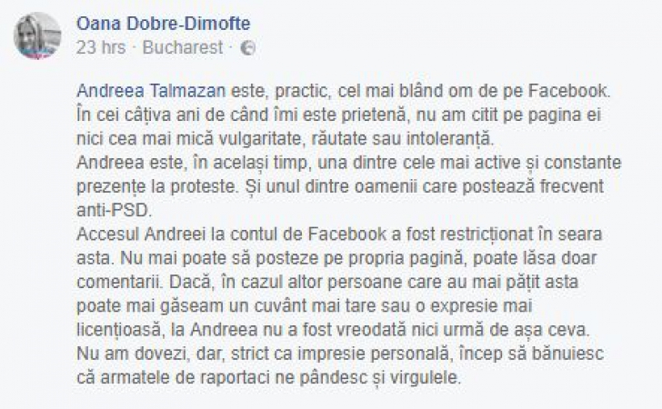 Utilizatori Facebook din România acuză blocarea abuzivă a conturilor pentru postări despre proteste
