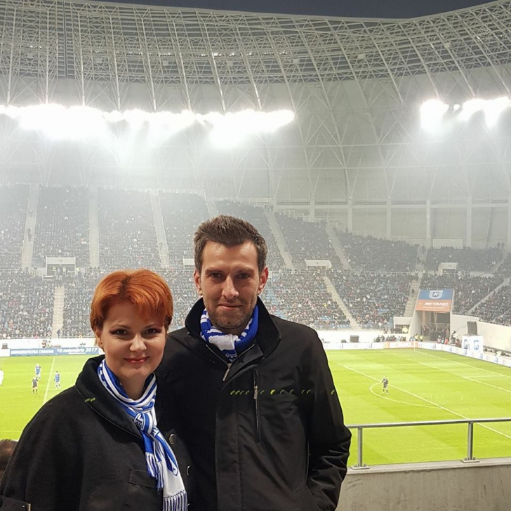 Olguţa Vasilescu, fotografie de la inaugurarea stadionului din Craiova, proiectul său de suflet