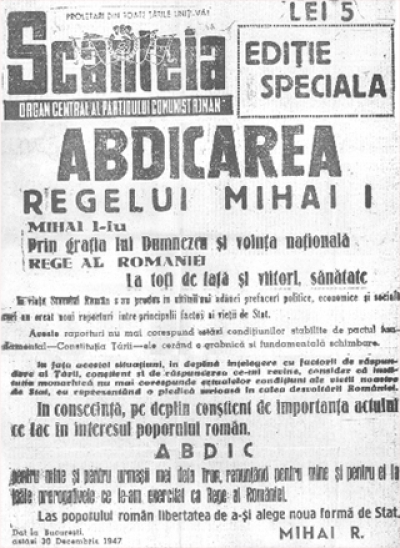 Cum arată actul de abdicare semnat de regele Mihai, pe 30 decembrie 1947, la Palatul Elisabeta