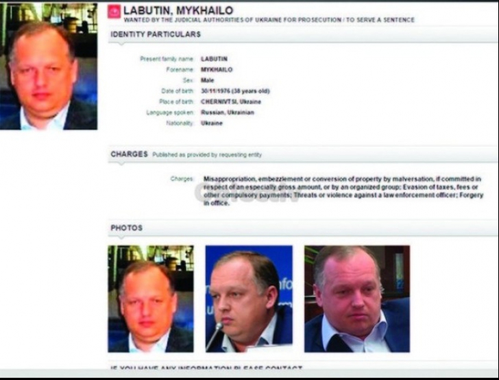Mykhail Labutin, fostul şef al UKSPIRT din Ucraina, era căutat de Interpol pentru o delapidare de 6,5 milioane de dolari.