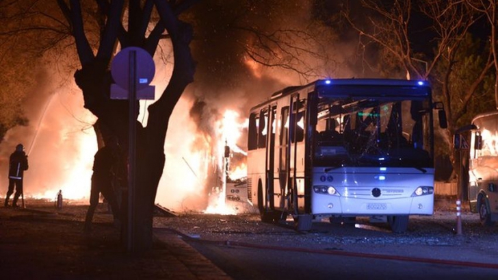Autobuz în flăcări la Sibiu