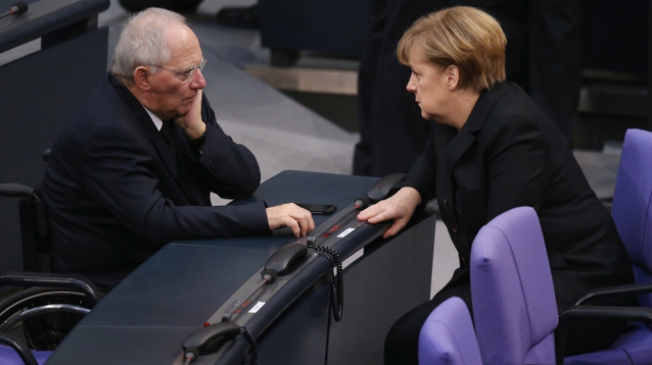 Wolfgang Schaeuble și Angela Merkel