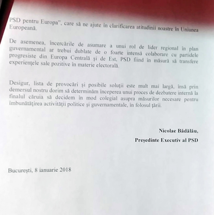 Scrisoarea lui Bădălău: Am suspendat democrația internă în partid, să ne asumăm greșeala (DOCUMENT)