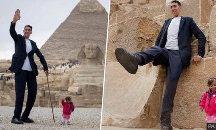 Cel mai înalt bărbat din lume s-a întâlnit cu cea mai mică femeie. Ce a urmat? FOTO