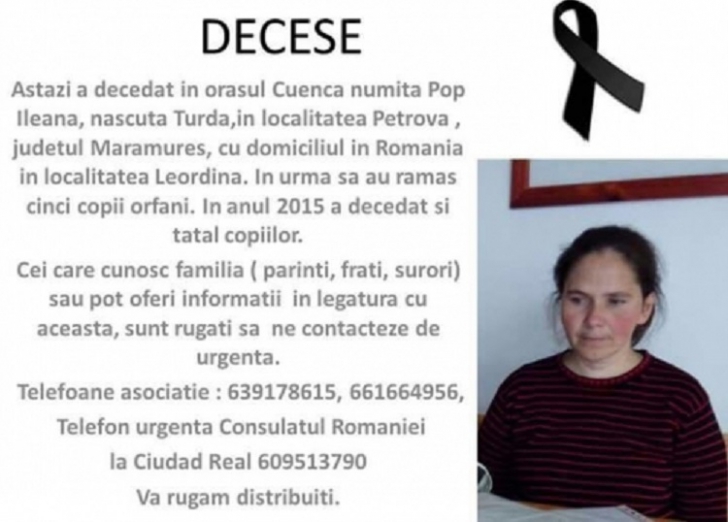 Apel disperat pe internet, după ce o româncă din Spania a murit! Cinci copii au rămas orfani