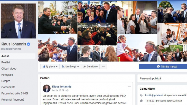 Iohannis se prăbușește pe Facebook. Fanii, dezamăgiți de desemnarea lui Dăncilă