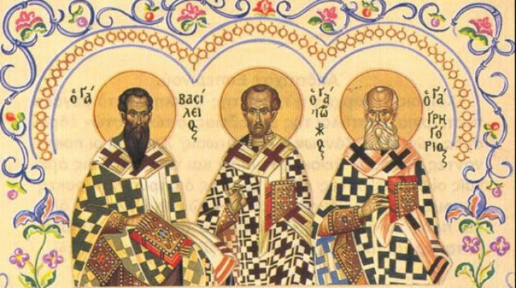 SFINŢII TREI IERARHI: Vasile cel Mare, Grigore Teologul si Ioan Gura de Aur