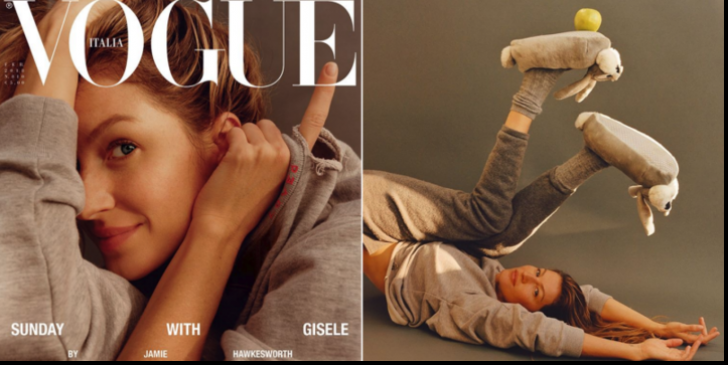 Gisele Bunchen face istorie - e primul model care a pozat fără machiaj şi stilist pentru Vogue