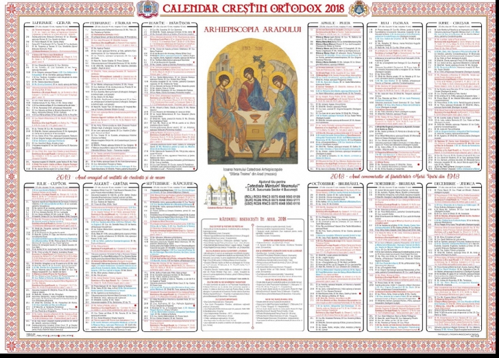 Calendar ortodox februarie 2018