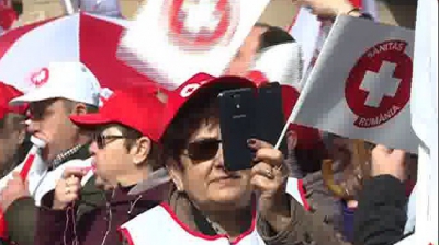 Protest de amploare la Ministerul Muncii. Cadrele medicale, nemulțumite de sporuri