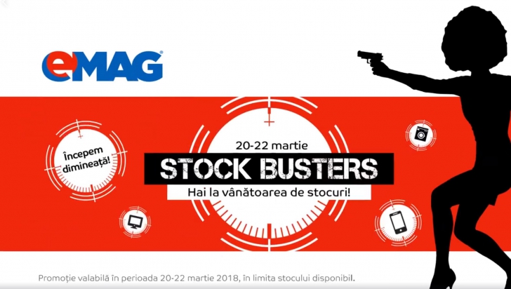 eMAG – Lichidarea de stoc a secolului – Stock Busters cu 50% discounturi, timp de 3 zile
