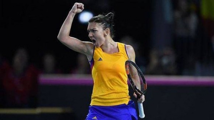 Simona Halep a câştigat primul meci la Fed Cup. Victorie entuziasmantă în vacarmul de la Cluj. VIDEO